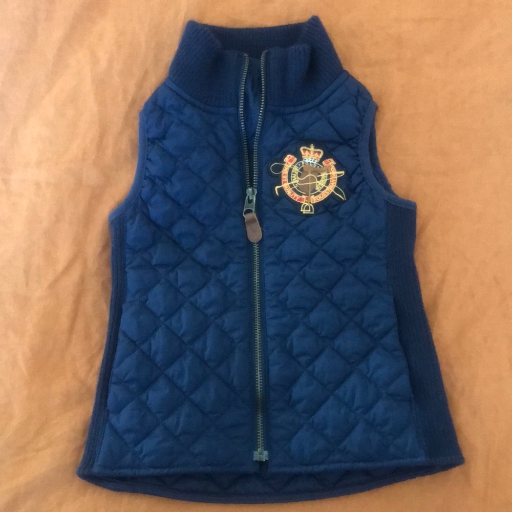 Ralph Lauren Girls Navy Quilted Zip up vest